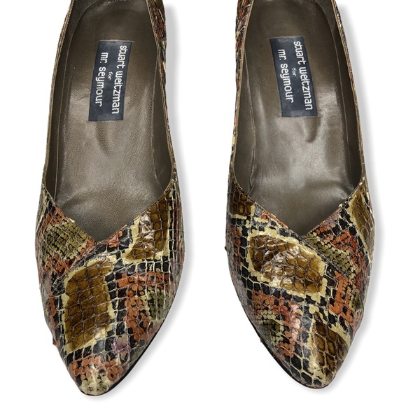 Stuart Weiztman for Mr Seymour Snake Heels Womens Size 8.5 - Picture 4 of 14